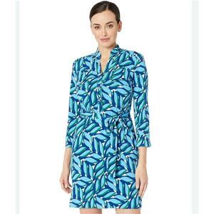 Donna Morgan Collared Shirt Dress Geometric Women’s 4 Tie Waist